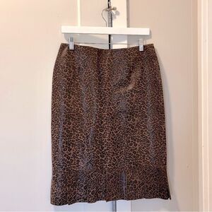 Vintage Leather Leopard Skirt